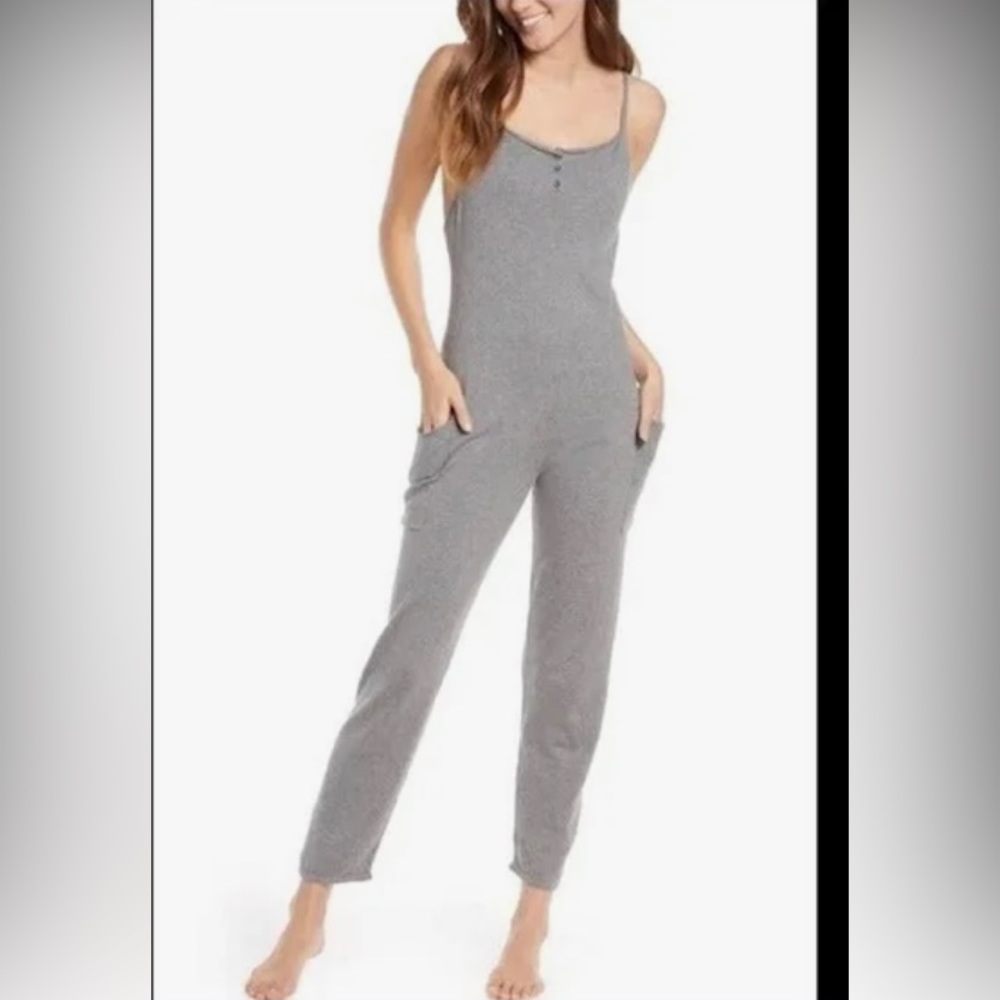 SOMETHING NAVY STRAPPY COTTON JUMPSUIT - New Women | Color: Grey | Size: S